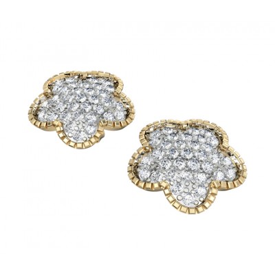 Diamond Flower Earstuds